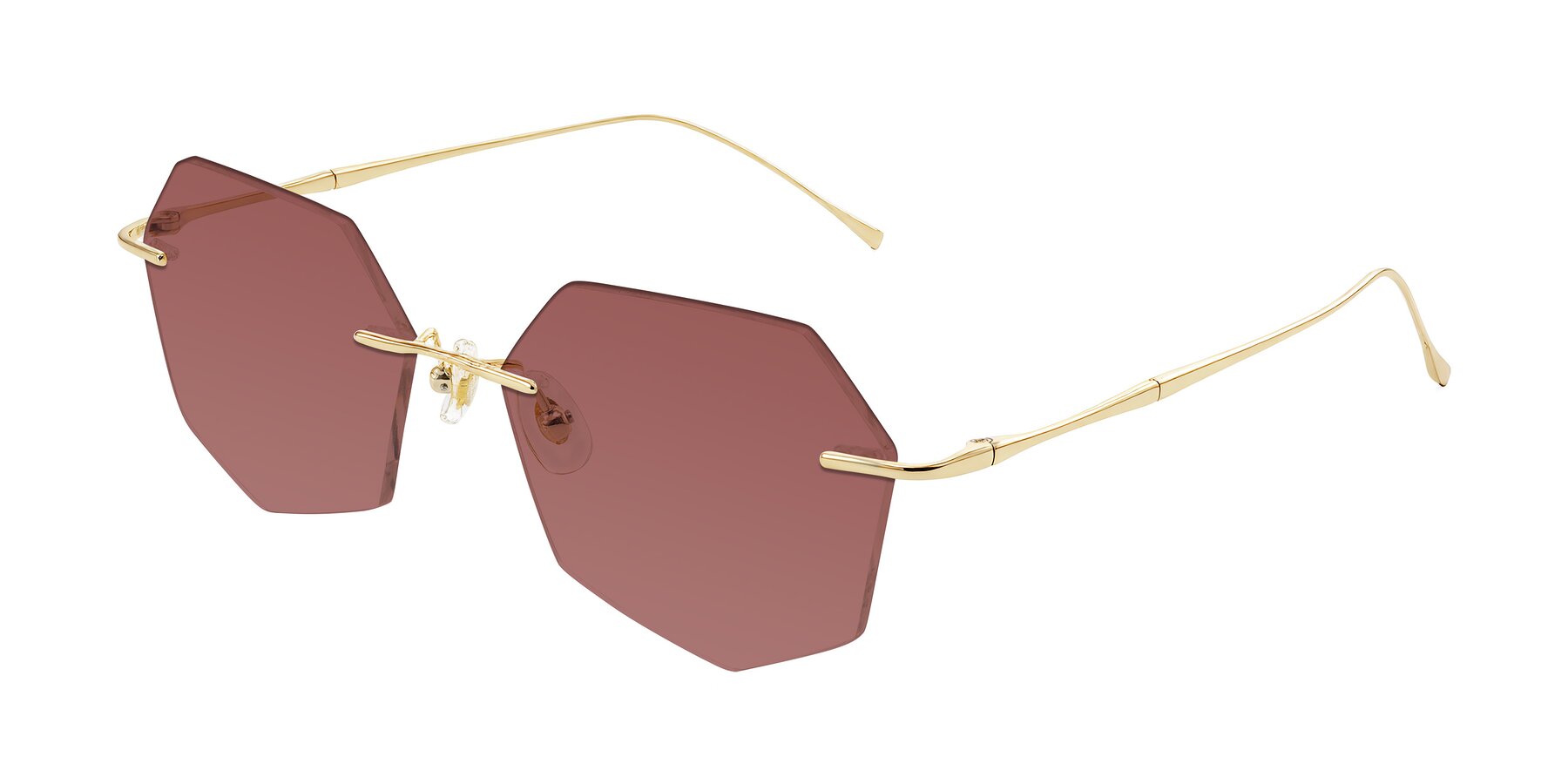 Angle of Edme in Gold with Garnet Tinted Lenses