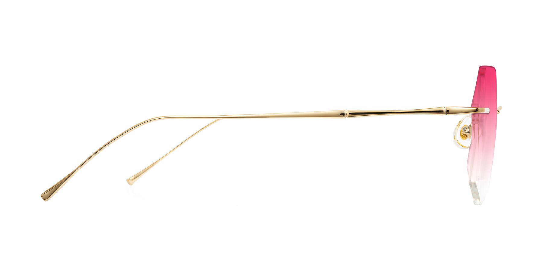Side of Edme in Gold with Pink Gradient Lenses