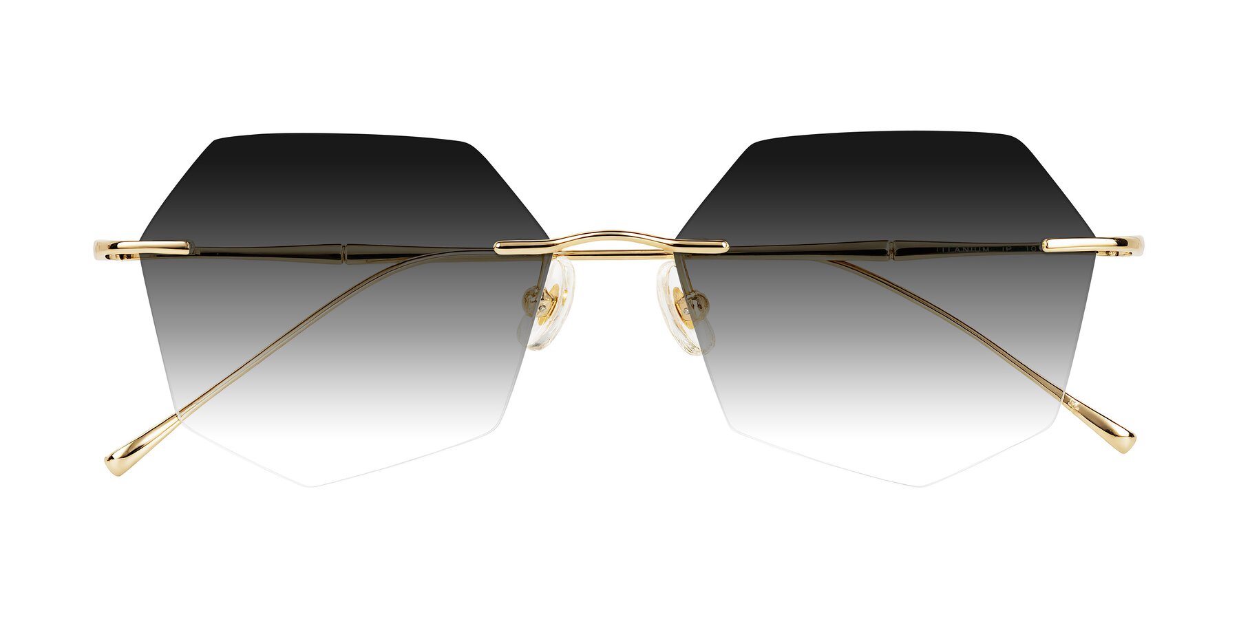 Folded Front of Edme in Gold with Gray Gradient Lenses