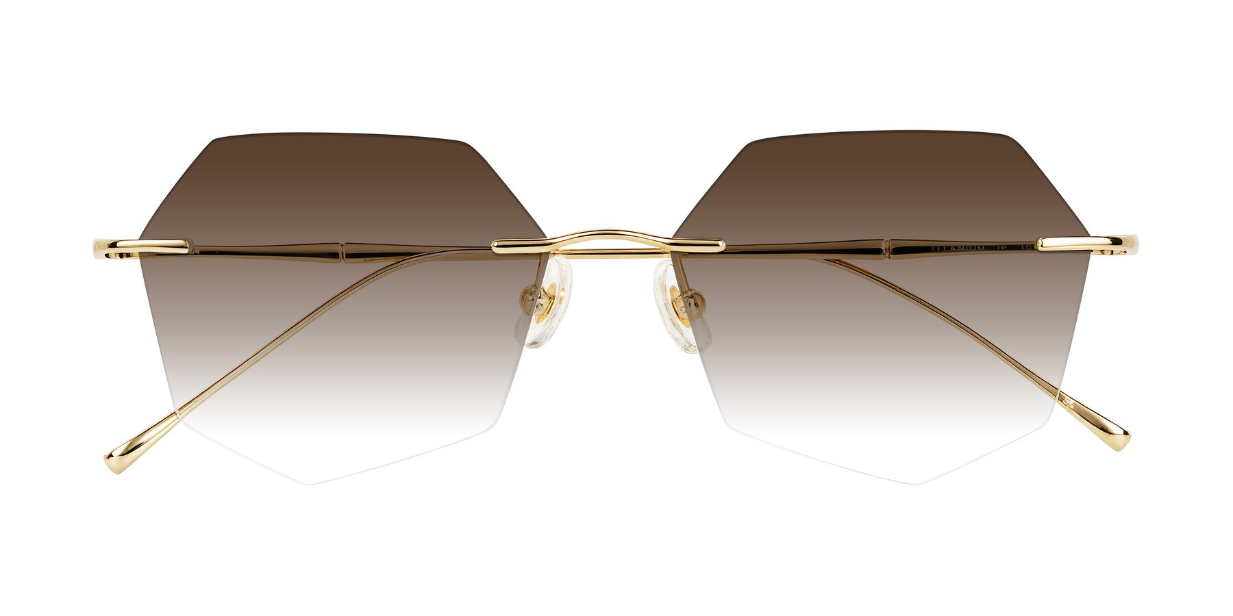 Folded Front of Edme in Gold with Brown Gradient Lenses