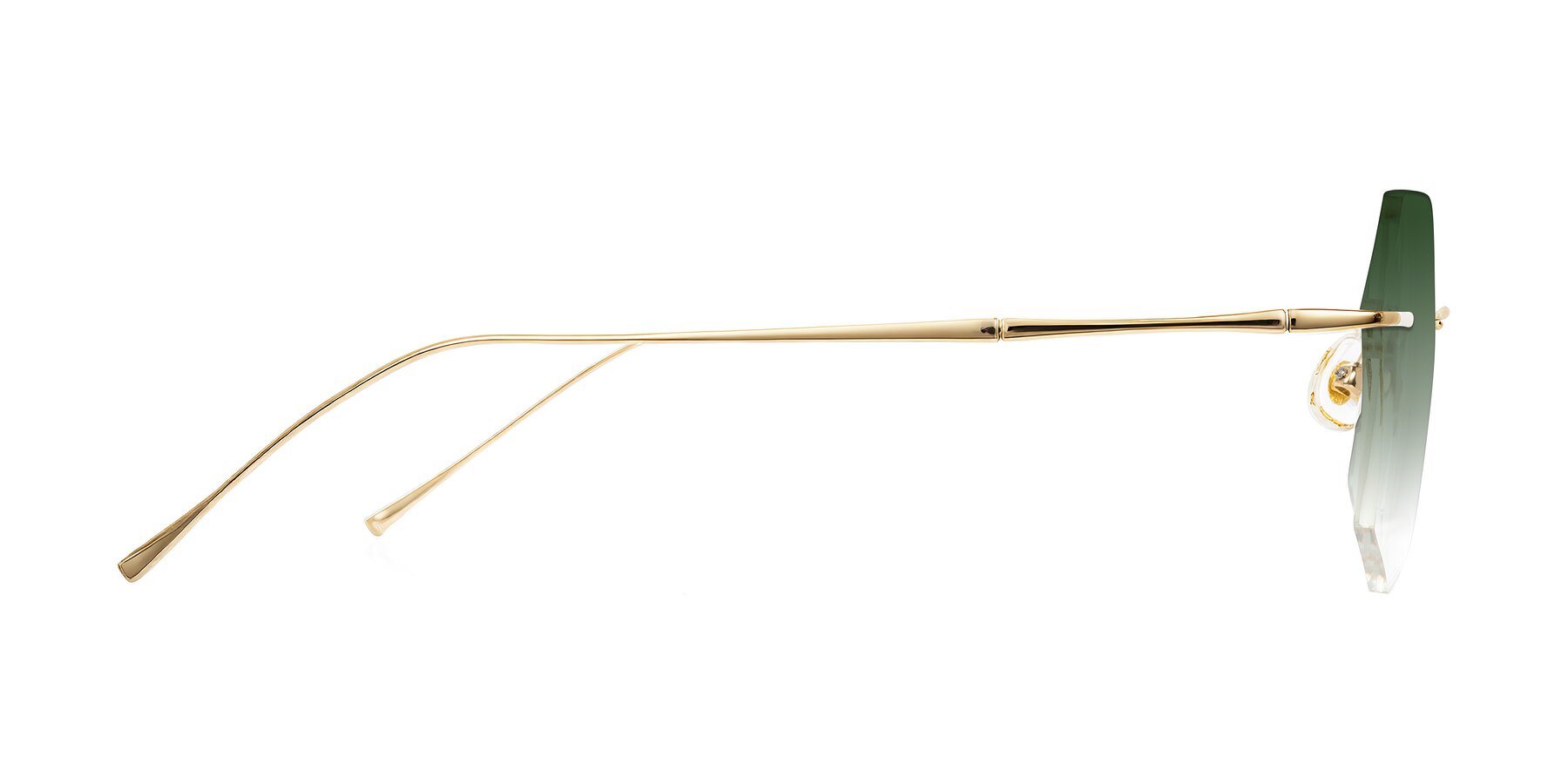 Side of Edme in Gold with Green Gradient Lenses