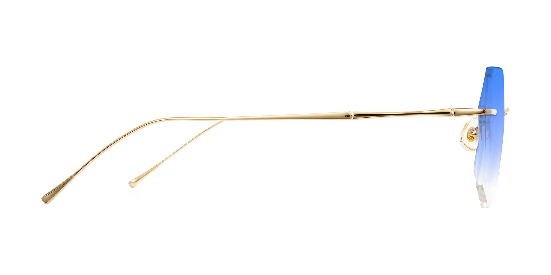 Side of Edme in Gold with Blue Gradient Lenses
