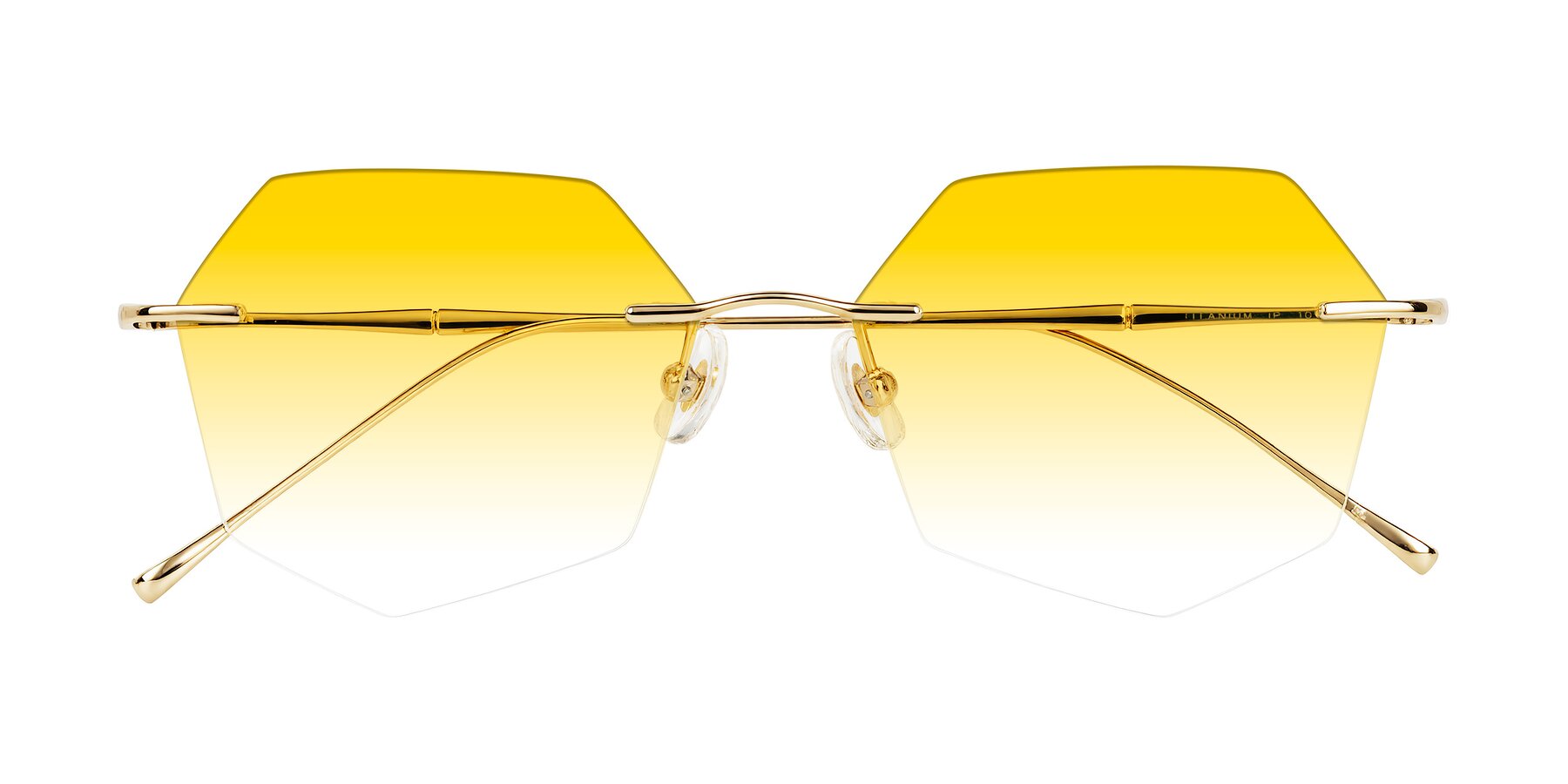 Folded Front of Edme in Gold with Yellow Gradient Lenses