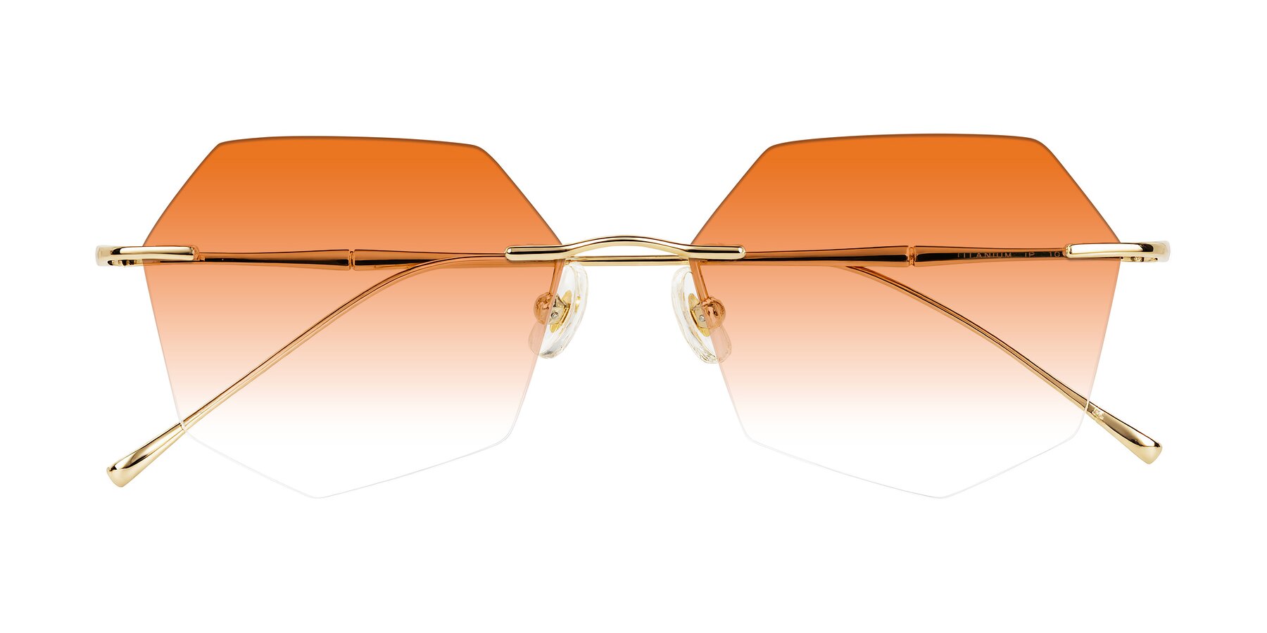 Folded Front of Edme in Gold with Orange Gradient Lenses