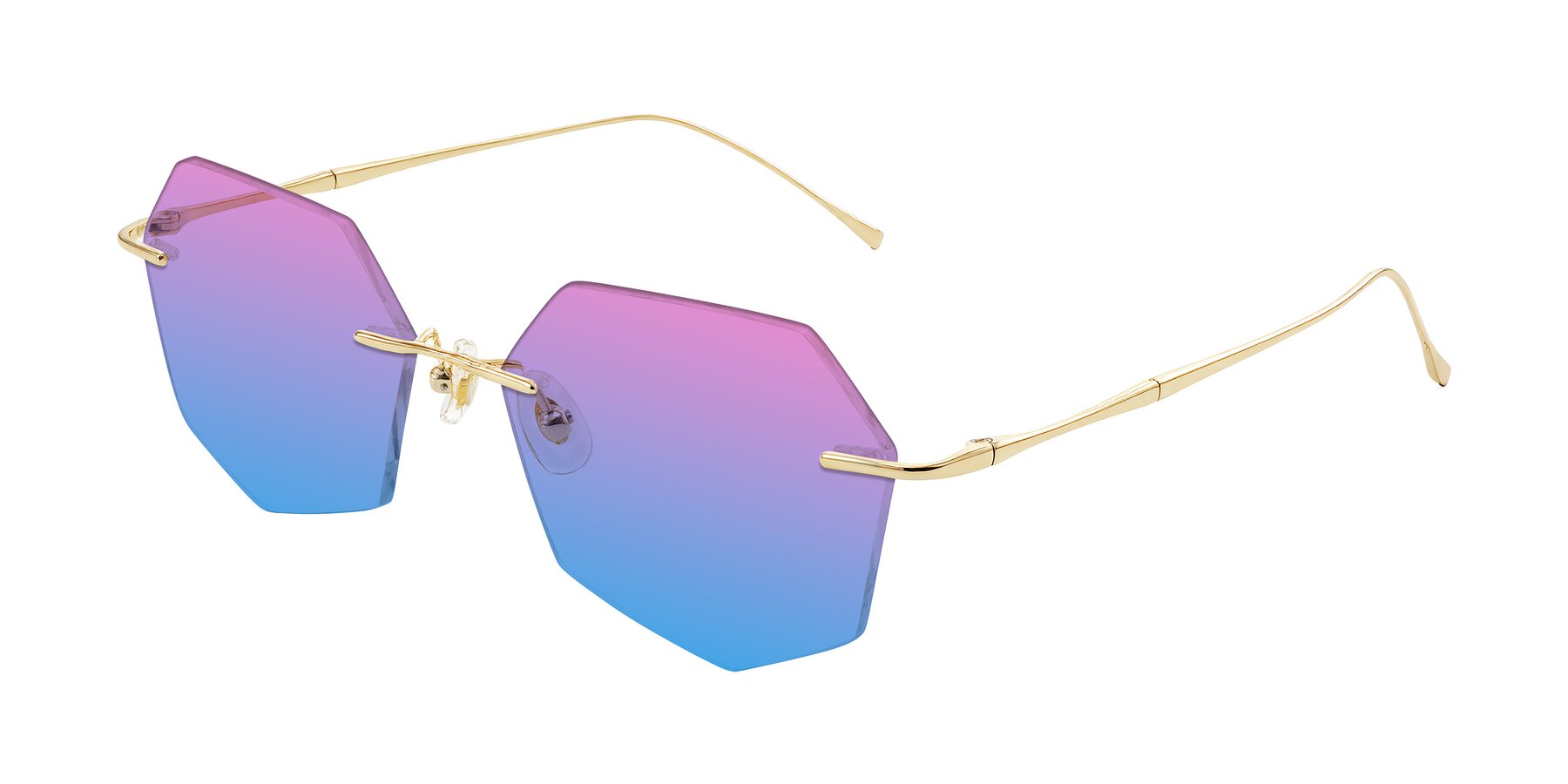 Angle of Edme in Gold with Pink / Blue Gradient Lenses