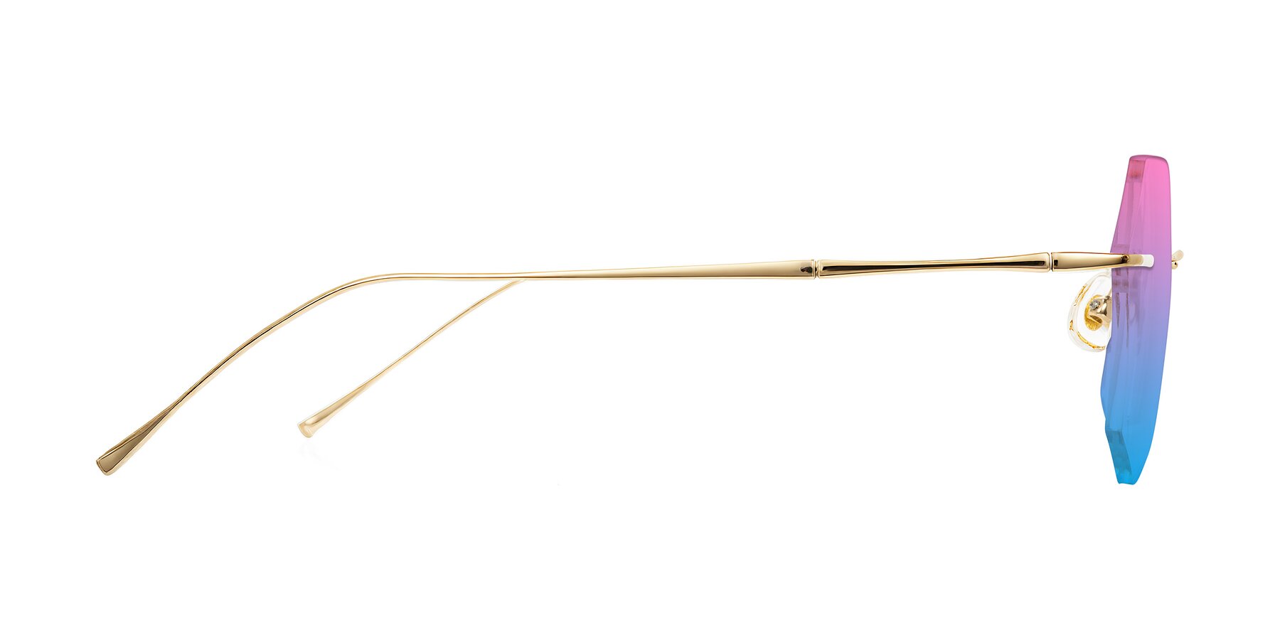 Side of Edme in Gold with Pink / Blue Gradient Lenses
