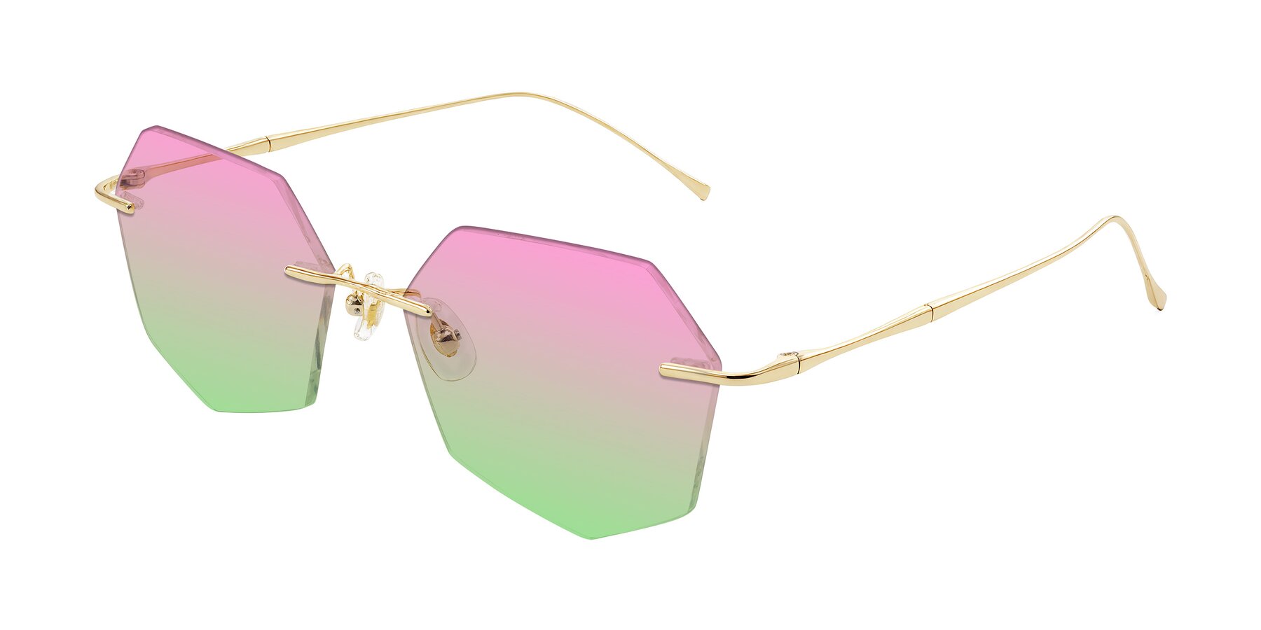 Angle of Edme in Gold with Pink / Green Gradient Lenses