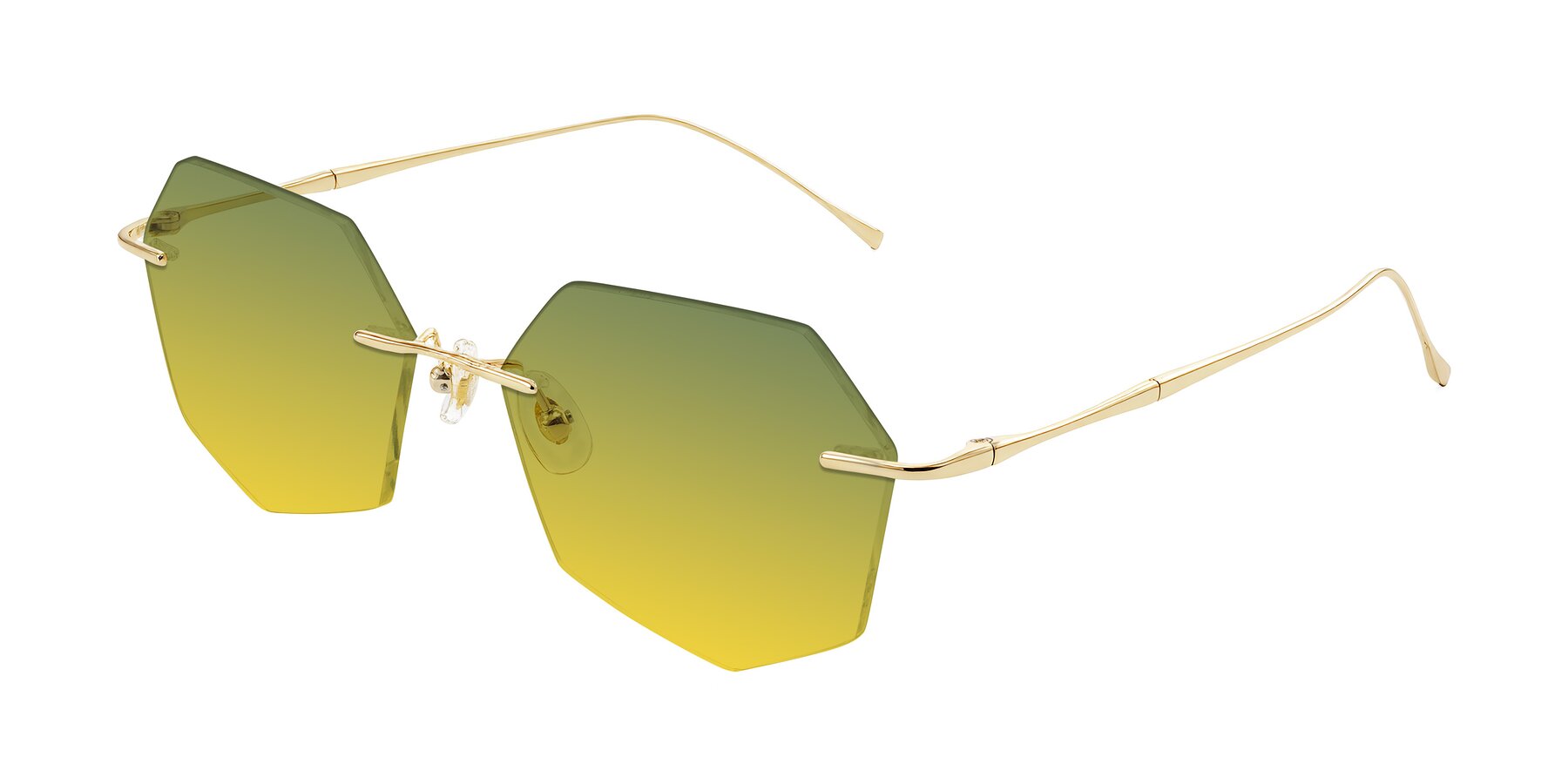 Angle of Edme in Gold with Green / Yellow Gradient Lenses