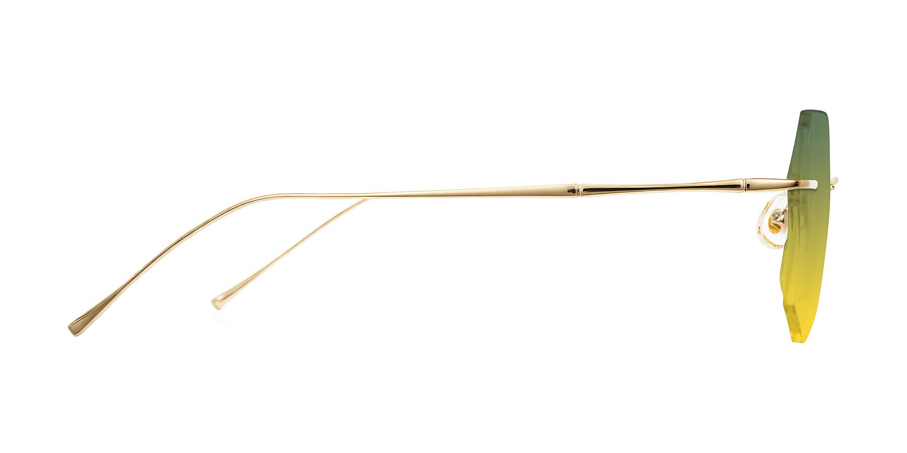 Side of Edme in Gold with Green / Yellow Gradient Lenses