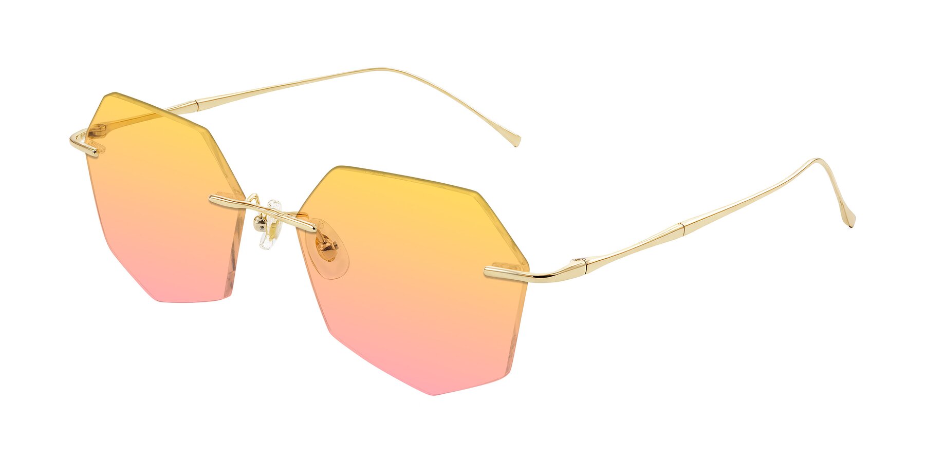 Angle of Edme in Gold with Yellow / Pink Gradient Lenses
