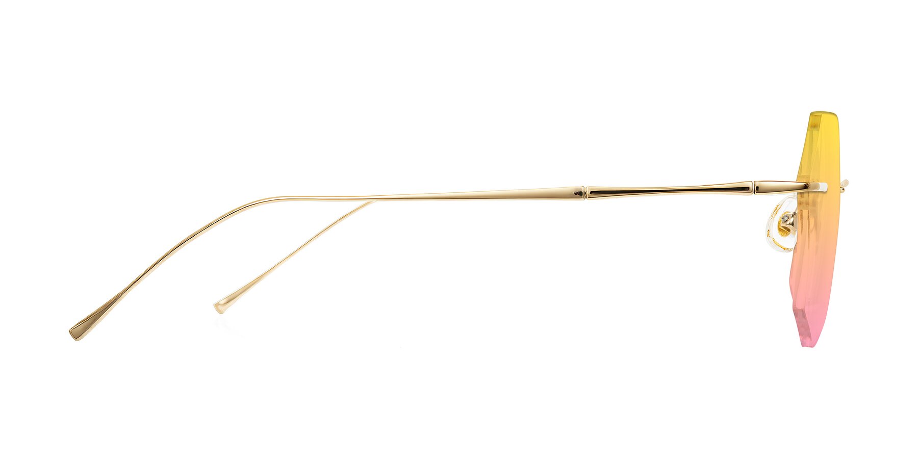 Side of Edme in Gold with Yellow / Pink Gradient Lenses