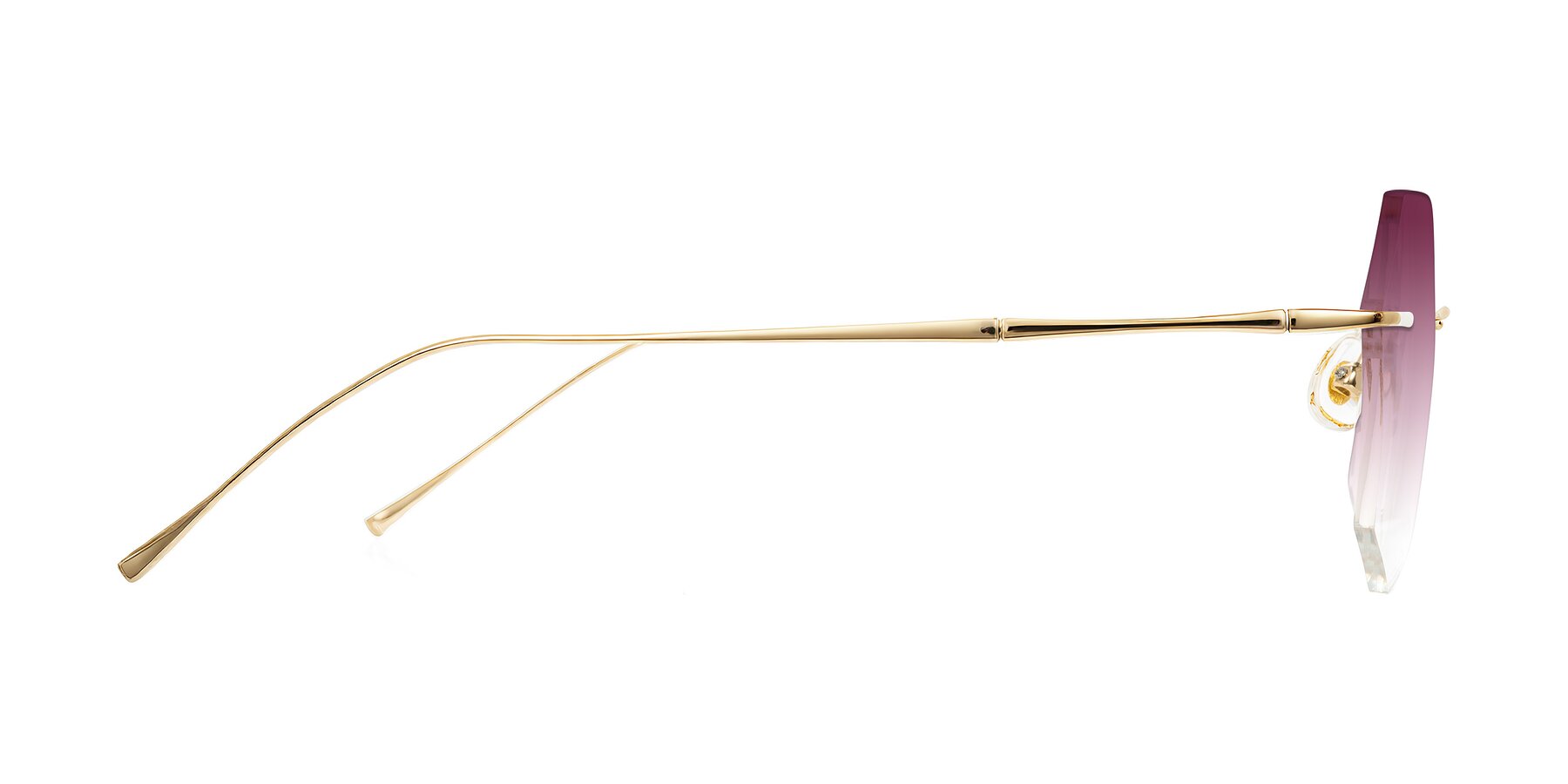 Side of Edme in Gold with Wine Gradient Lenses