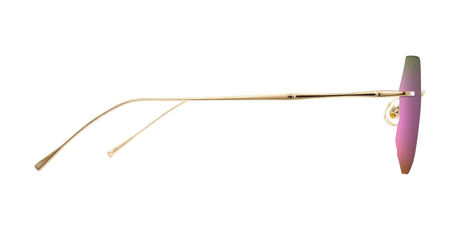 Side of Edme in Gold with Pink Mirrored Lenses