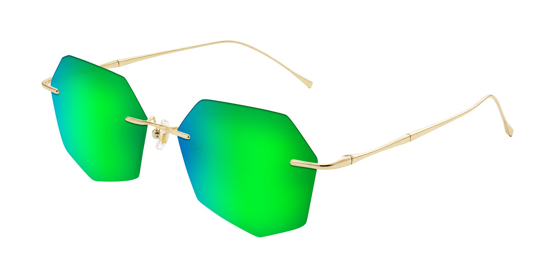 Angle of Edme in Gold with Green Mirrored Lenses