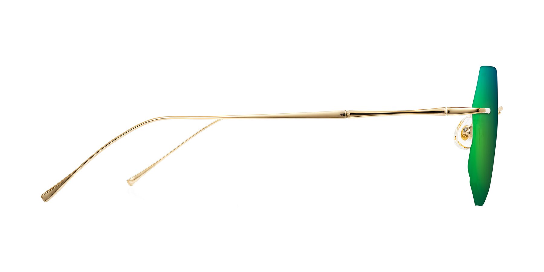 Side of Edme in Gold with Green Mirrored Lenses