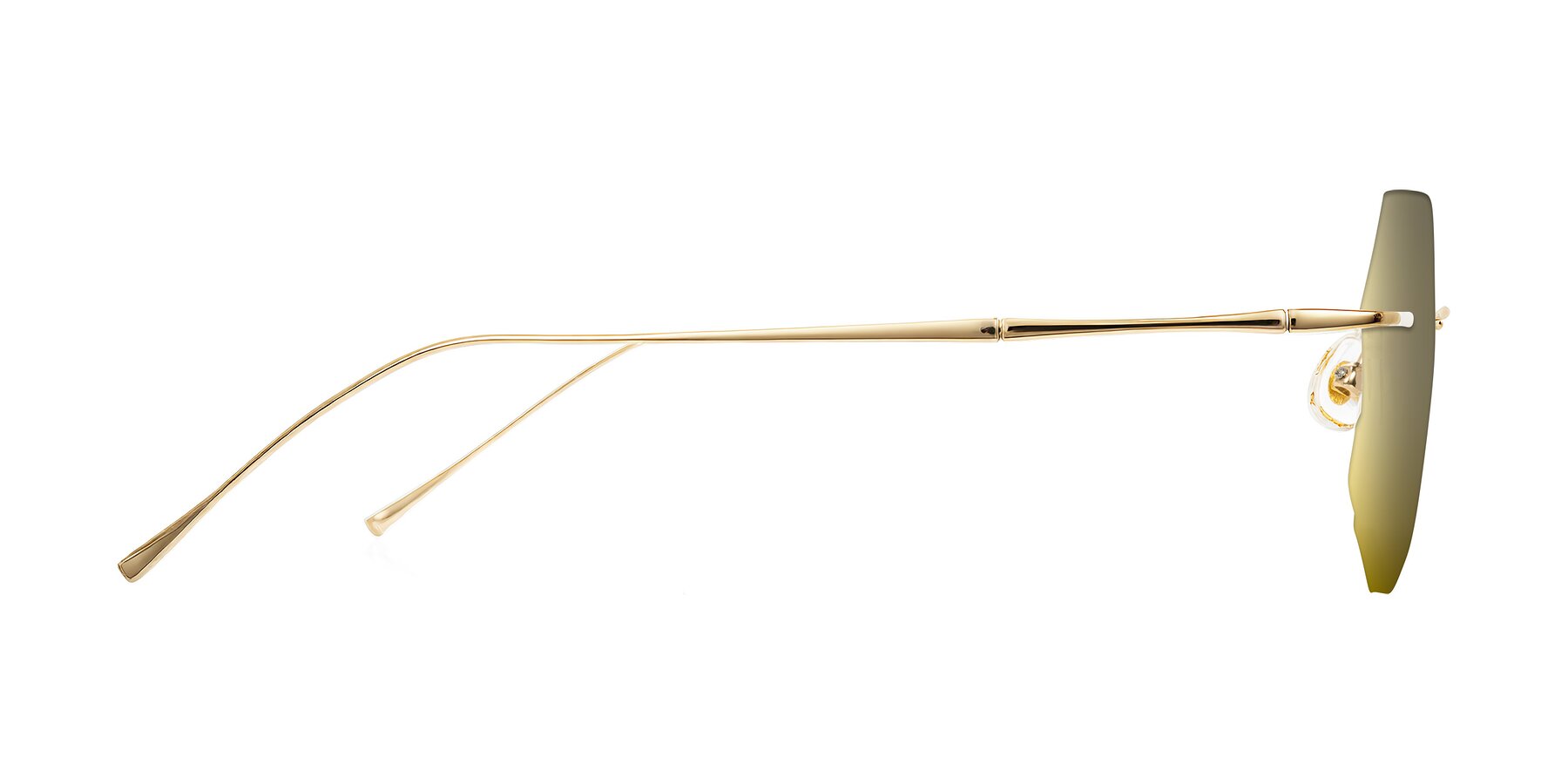 Side of Edme in Gold with Gold Mirrored Lenses