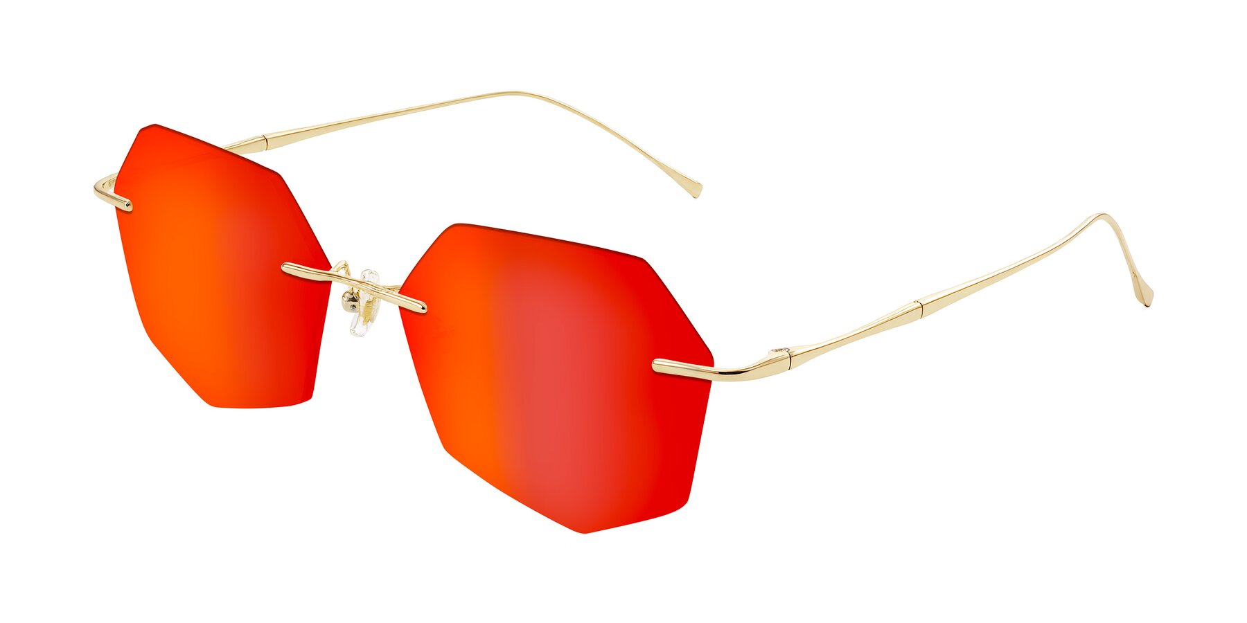 Angle of Edme in Gold with Red Gold Mirrored Lenses