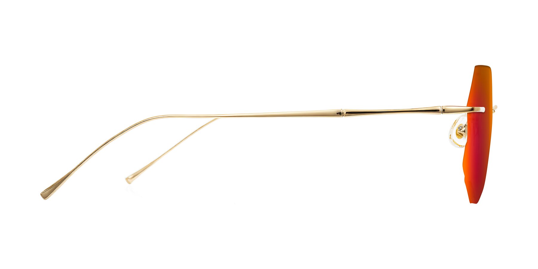 Side of Edme in Gold with Red Gold Mirrored Lenses