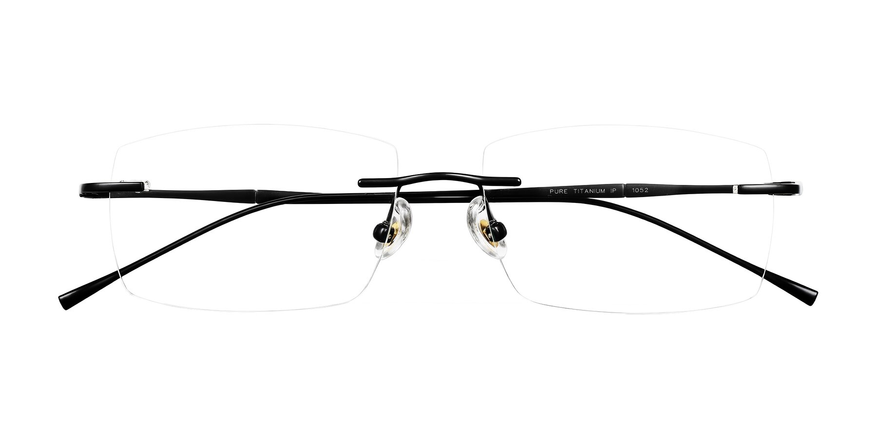 Folded Front of Cartman in Matte Black with Clear Eyeglass Lenses