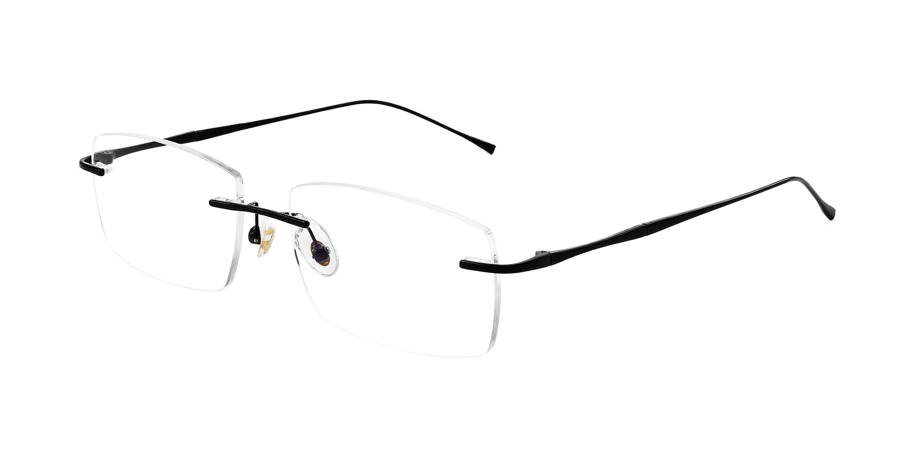 Angle of Cartman in Matte Black with Clear Eyeglass Lenses