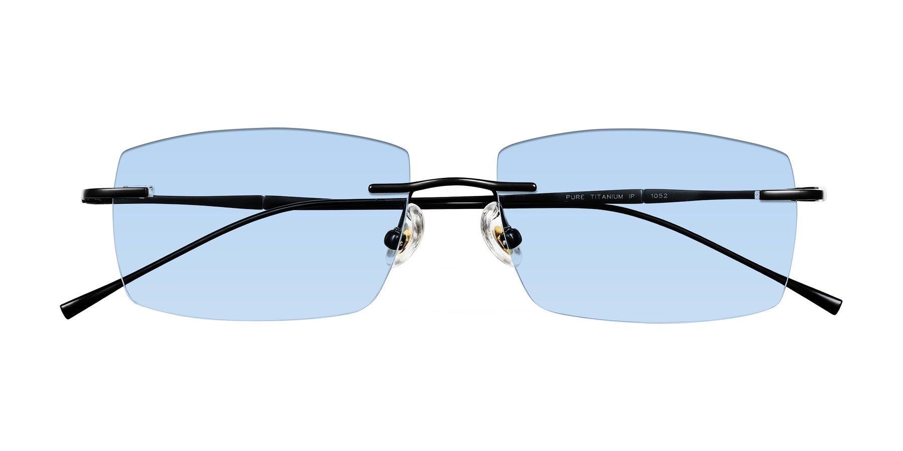 Folded Front of Cartman in Matte Black with Light Blue Tinted Lenses