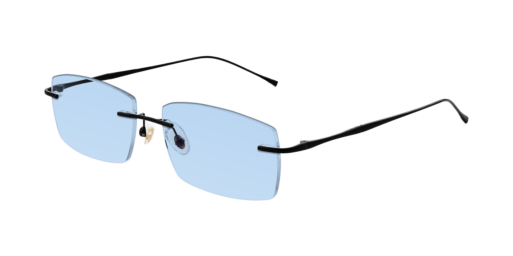 Angle of Cartman in Matte Black with Light Blue Tinted Lenses