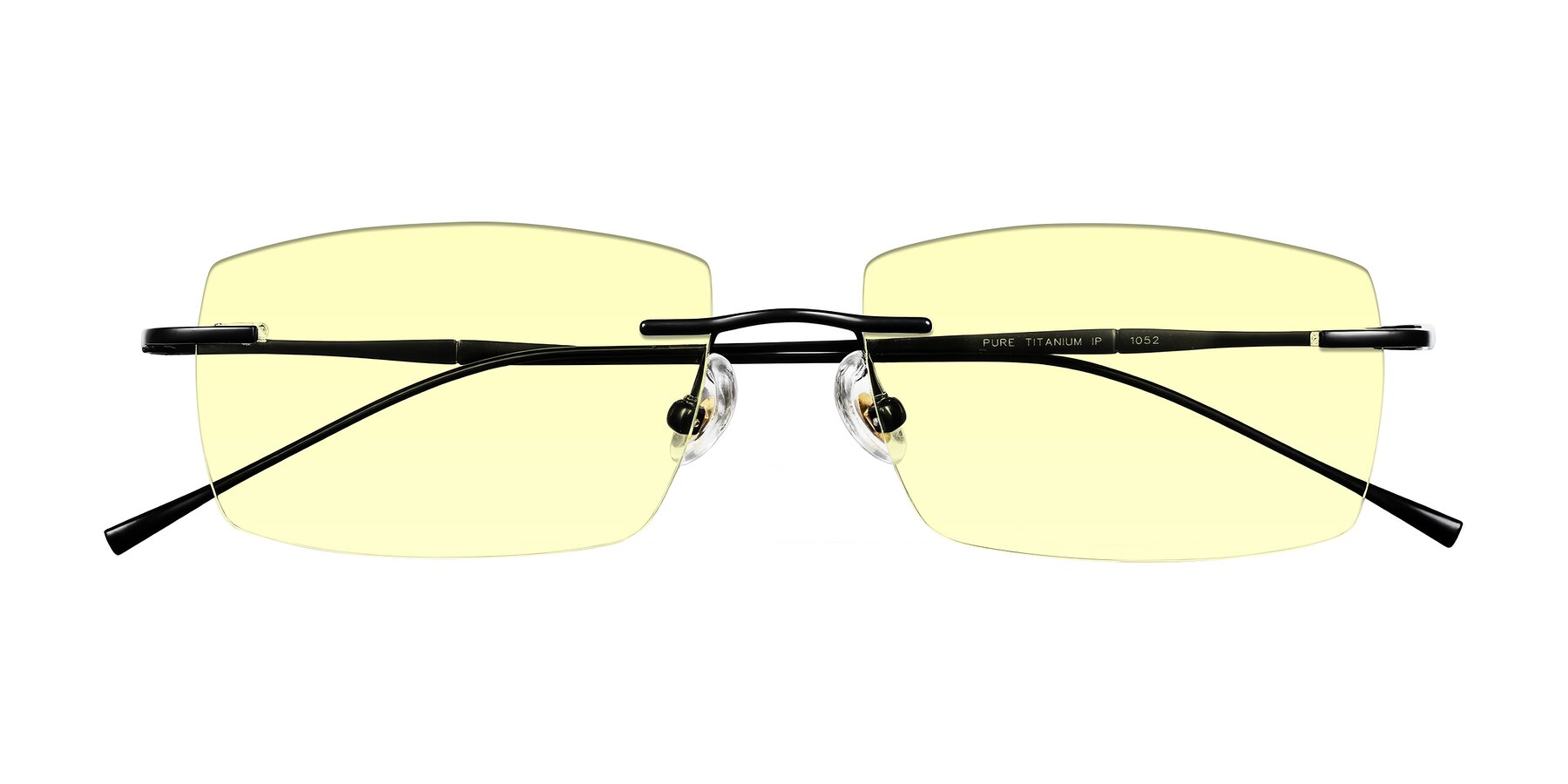 Folded Front of Cartman in Matte Black with Light Yellow Tinted Lenses