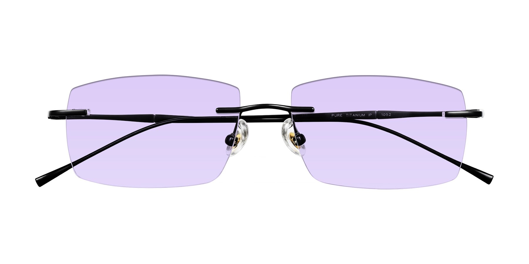 Folded Front of Cartman in Matte Black with Light Purple Tinted Lenses