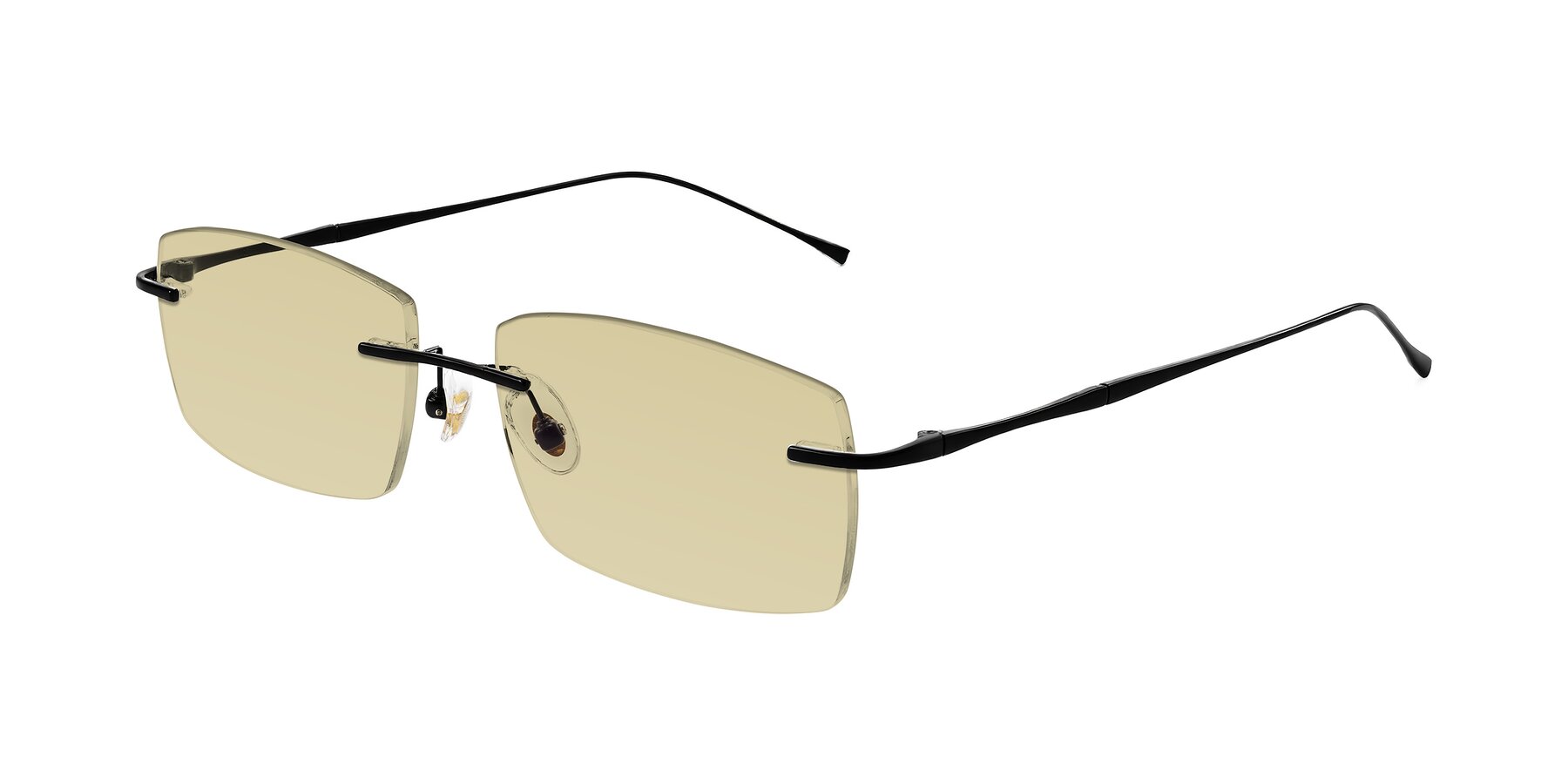 Angle of Cartman in Matte Black with Light Champagne Tinted Lenses