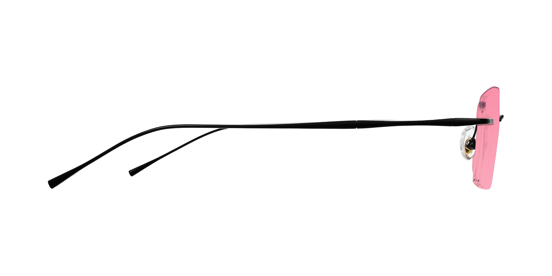 Side of Cartman in Matte Black with Pink Tinted Lenses