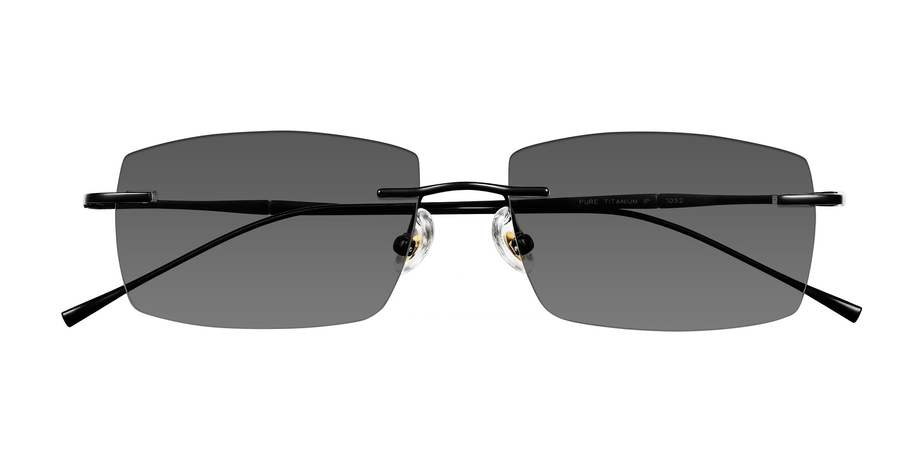 Folded Front of Cartman in Matte Black with Medium Gray Tinted Lenses