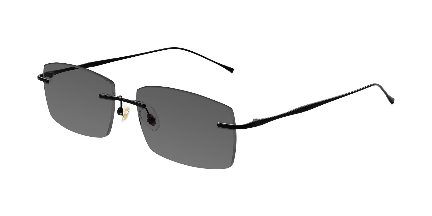 Angle of Cartman in Matte Black with Medium Gray Tinted Lenses