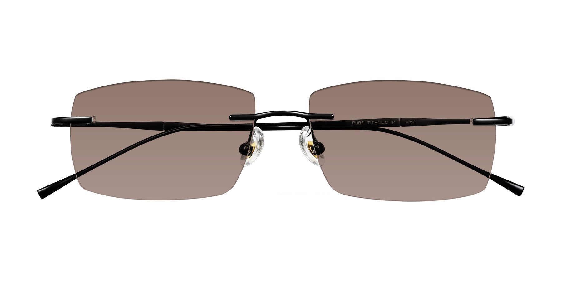 Folded Front of Cartman in Matte Black with Medium Brown Tinted Lenses