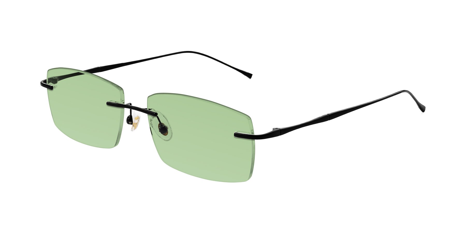Angle of Cartman in Matte Black with Medium Green Tinted Lenses