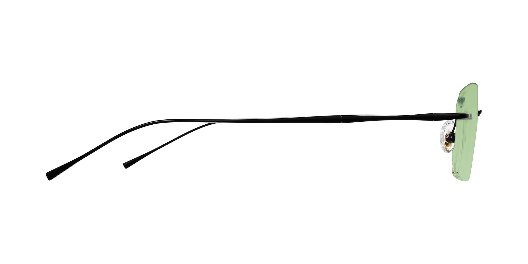 Side of Cartman in Matte Black with Medium Green Tinted Lenses