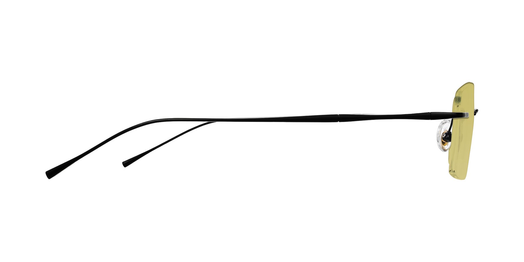 Side of Cartman in Matte Black with Medium Champagne Tinted Lenses