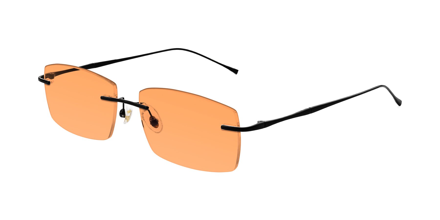 Angle of Cartman in Matte Black with Medium Orange Tinted Lenses