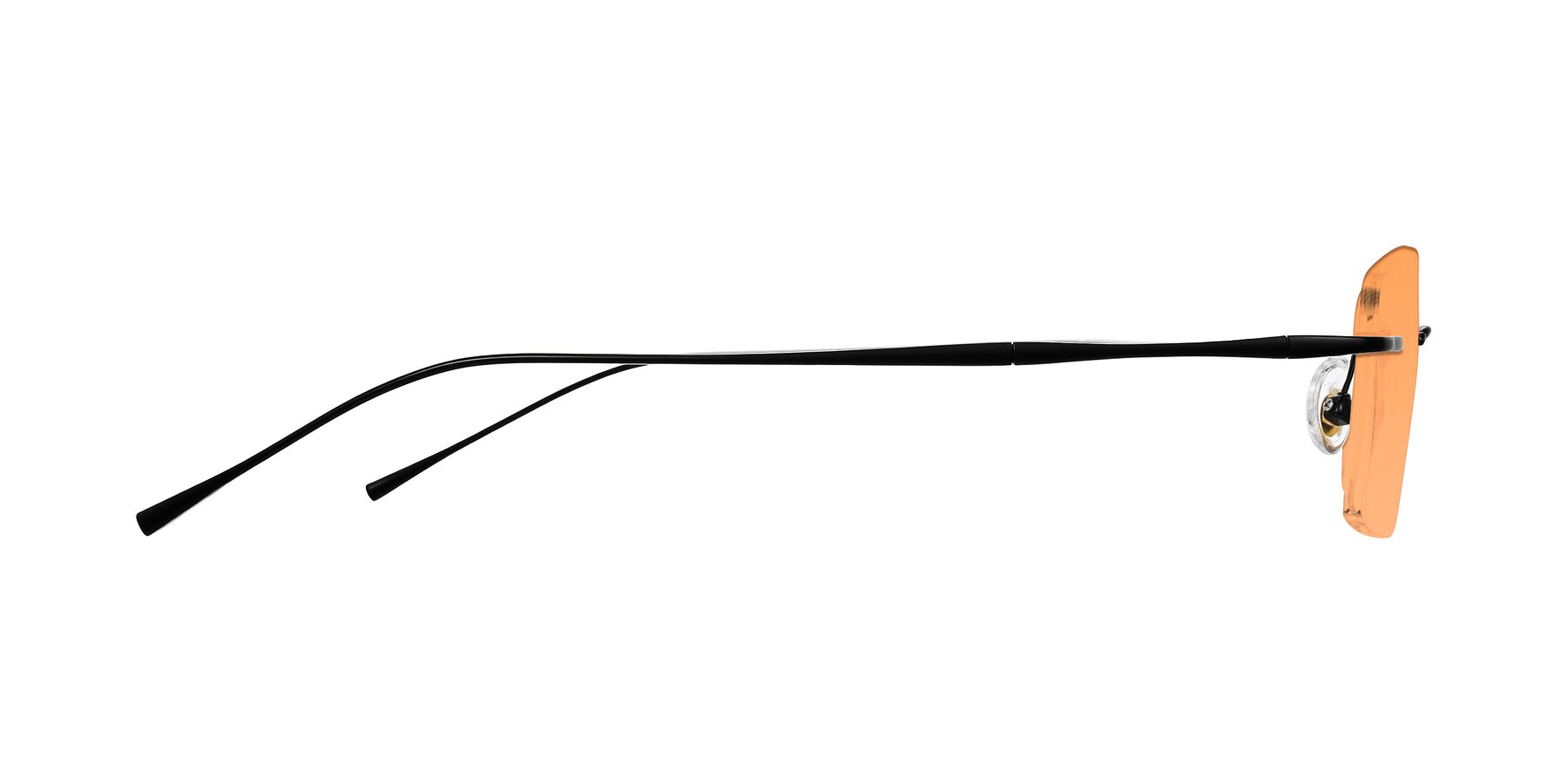 Side of Cartman in Matte Black with Medium Orange Tinted Lenses