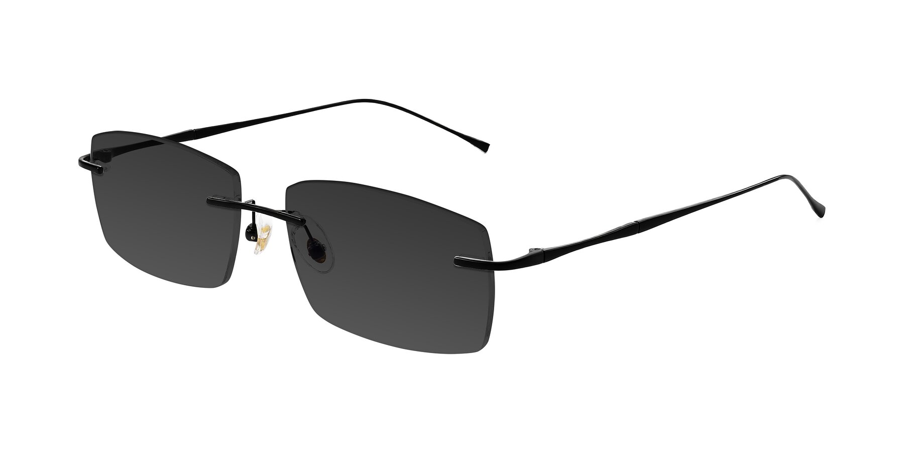 Angle of Cartman in Matte Black with Gray Tinted Lenses