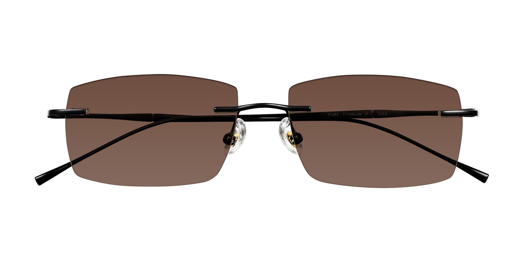 Folded Front of Cartman in Matte Black with Brown Tinted Lenses