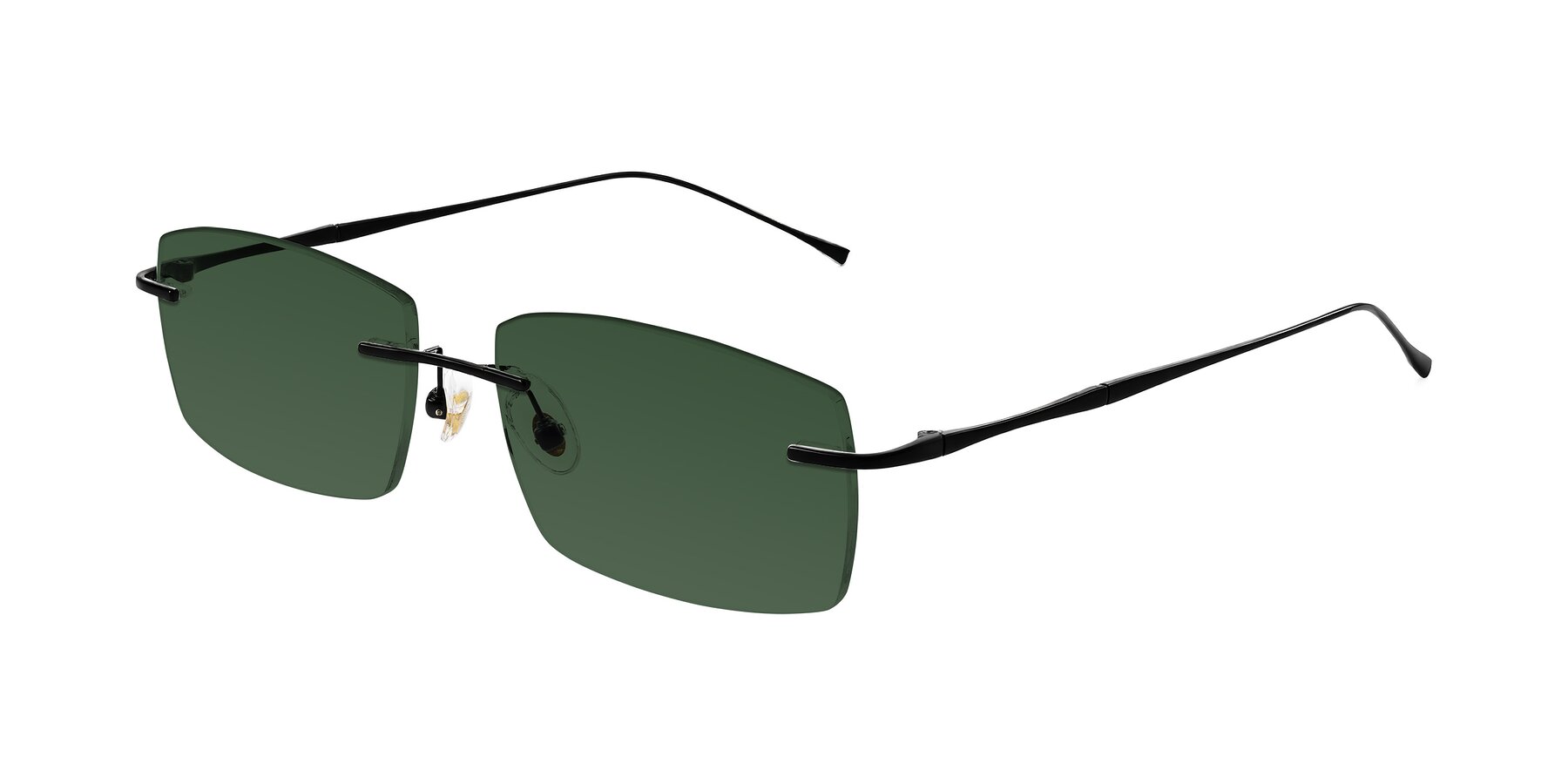 Angle of Cartman in Matte Black with Green Tinted Lenses