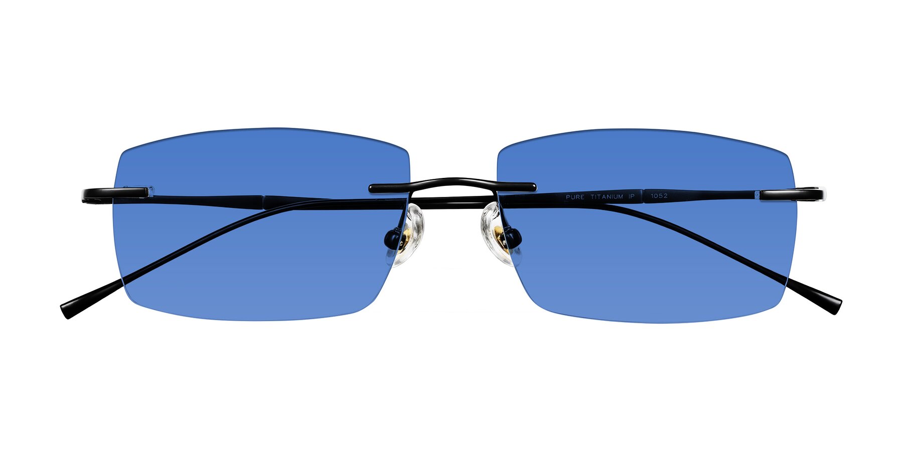 Folded Front of Cartman in Matte Black with Blue Tinted Lenses