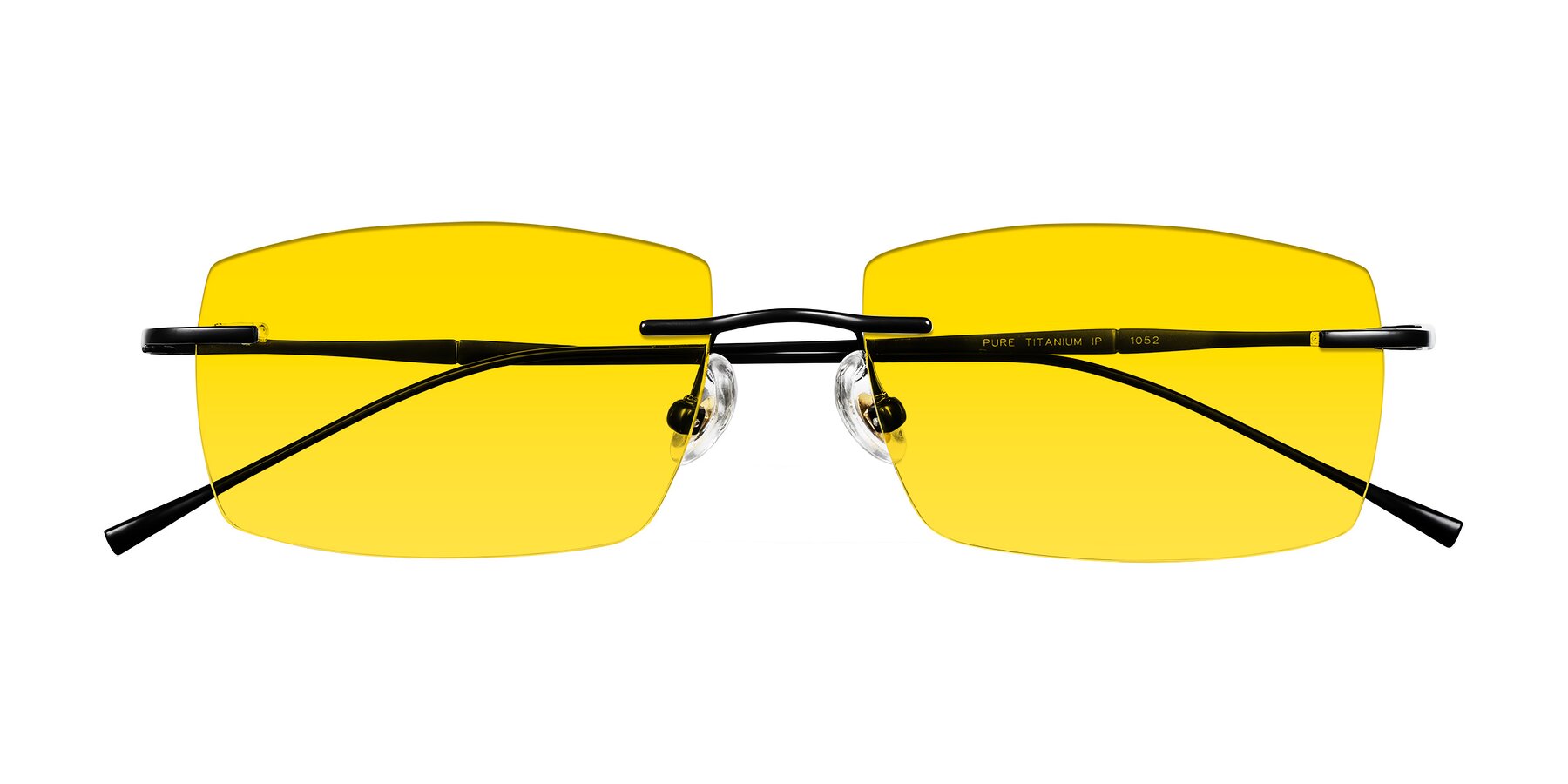 Folded Front of Cartman in Matte Black with Yellow Tinted Lenses