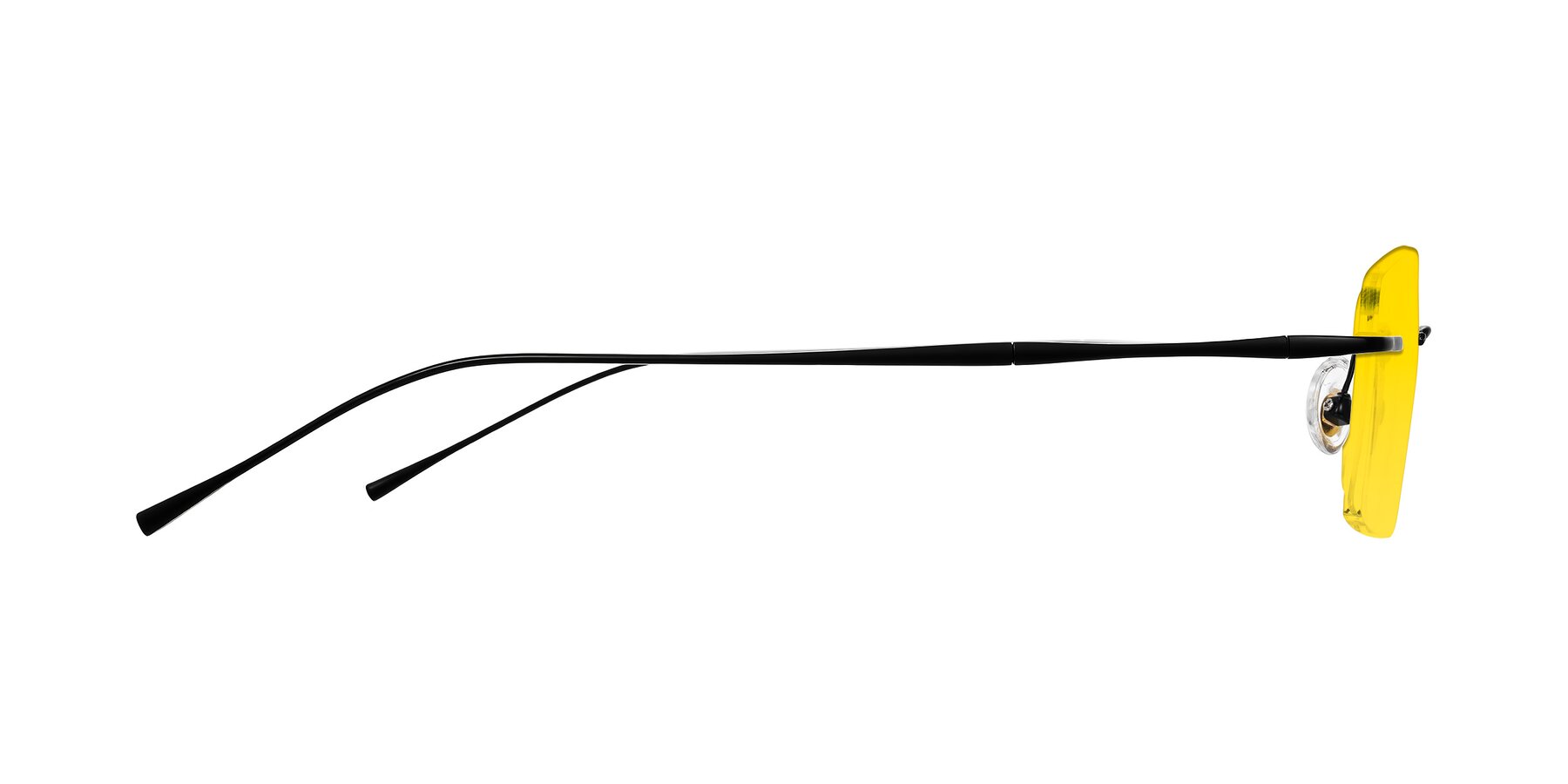 Side of Cartman in Matte Black with Yellow Tinted Lenses