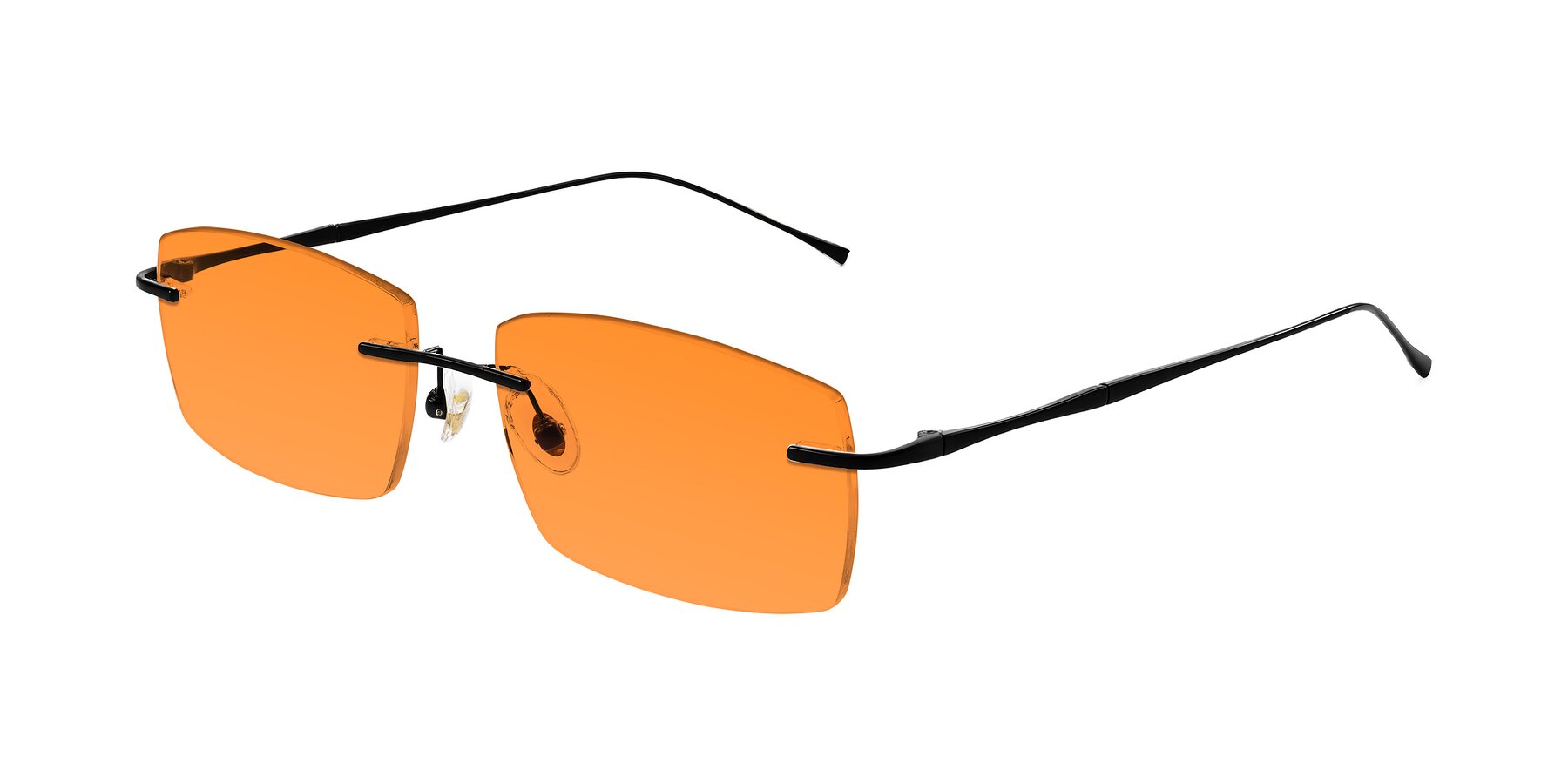 Angle of Cartman in Matte Black with Orange Tinted Lenses