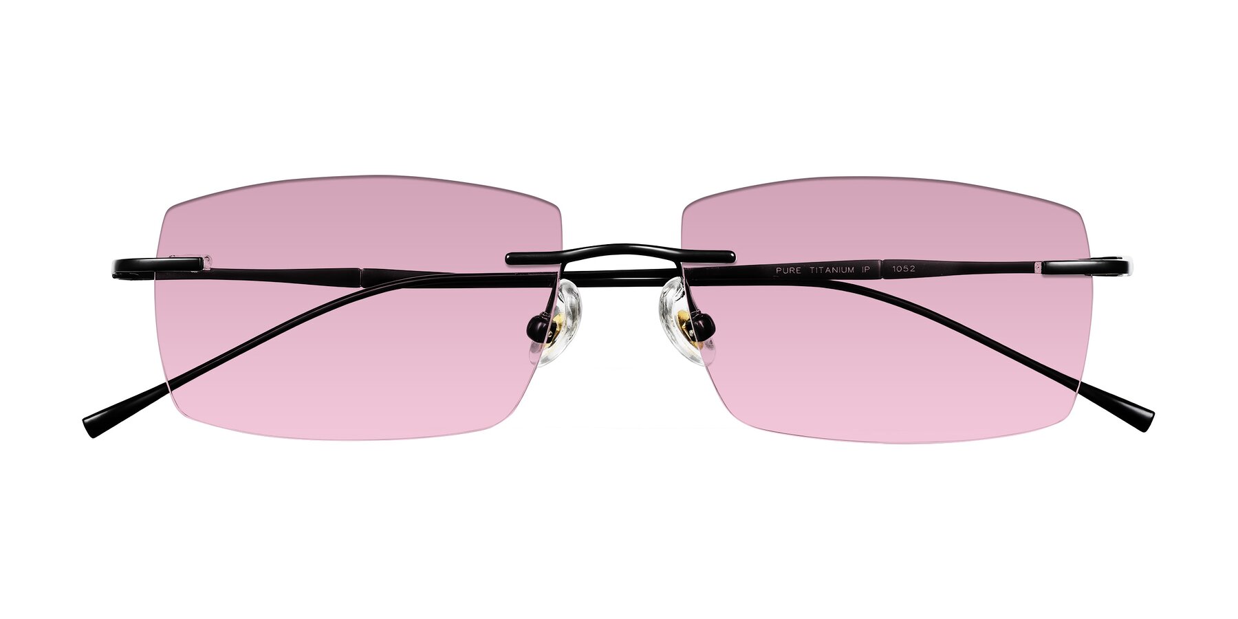 Folded Front of Cartman in Matte Black with Light Wine Tinted Lenses