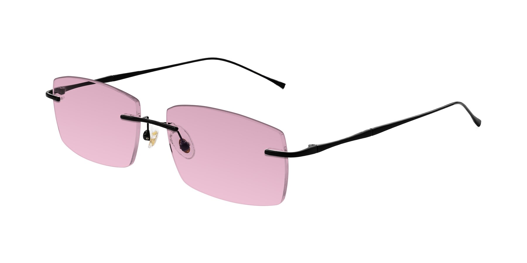 Angle of Cartman in Matte Black with Light Wine Tinted Lenses