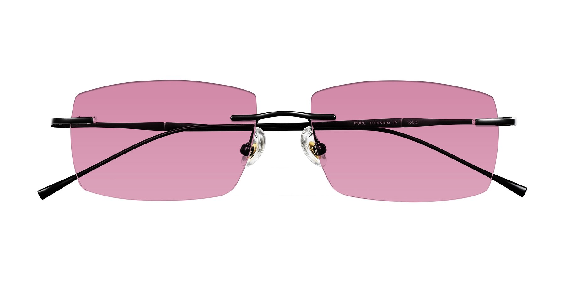 Folded Front of Cartman in Matte Black with Medium Wine Tinted Lenses