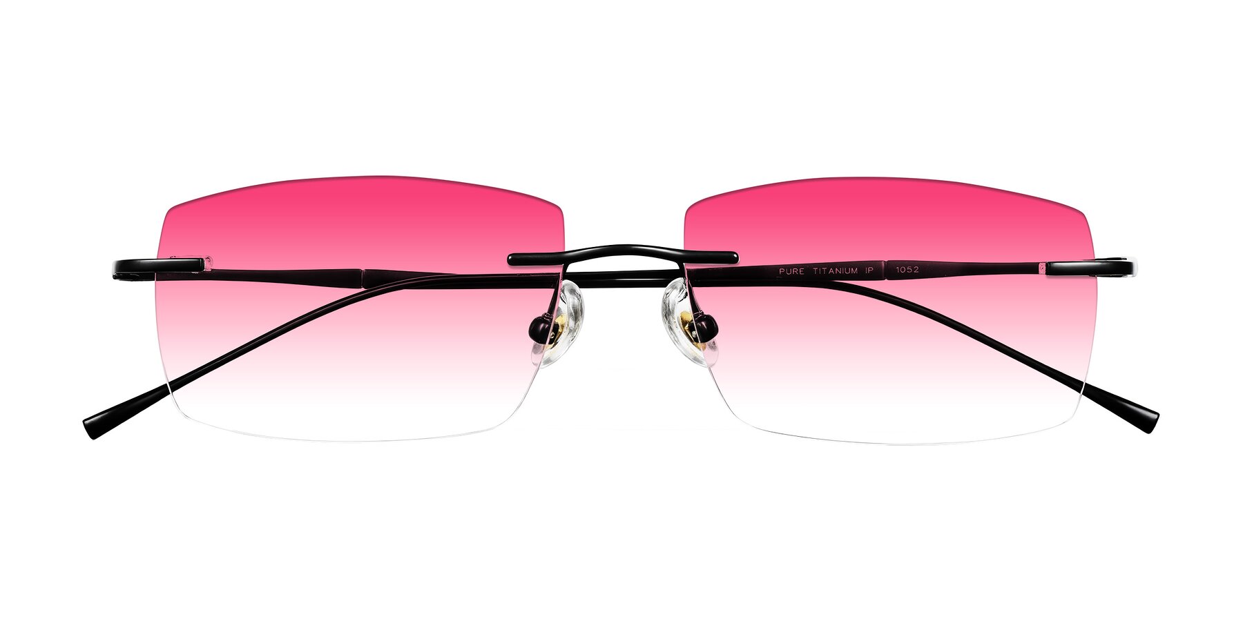 Folded Front of Cartman in Matte Black with Pink Gradient Lenses
