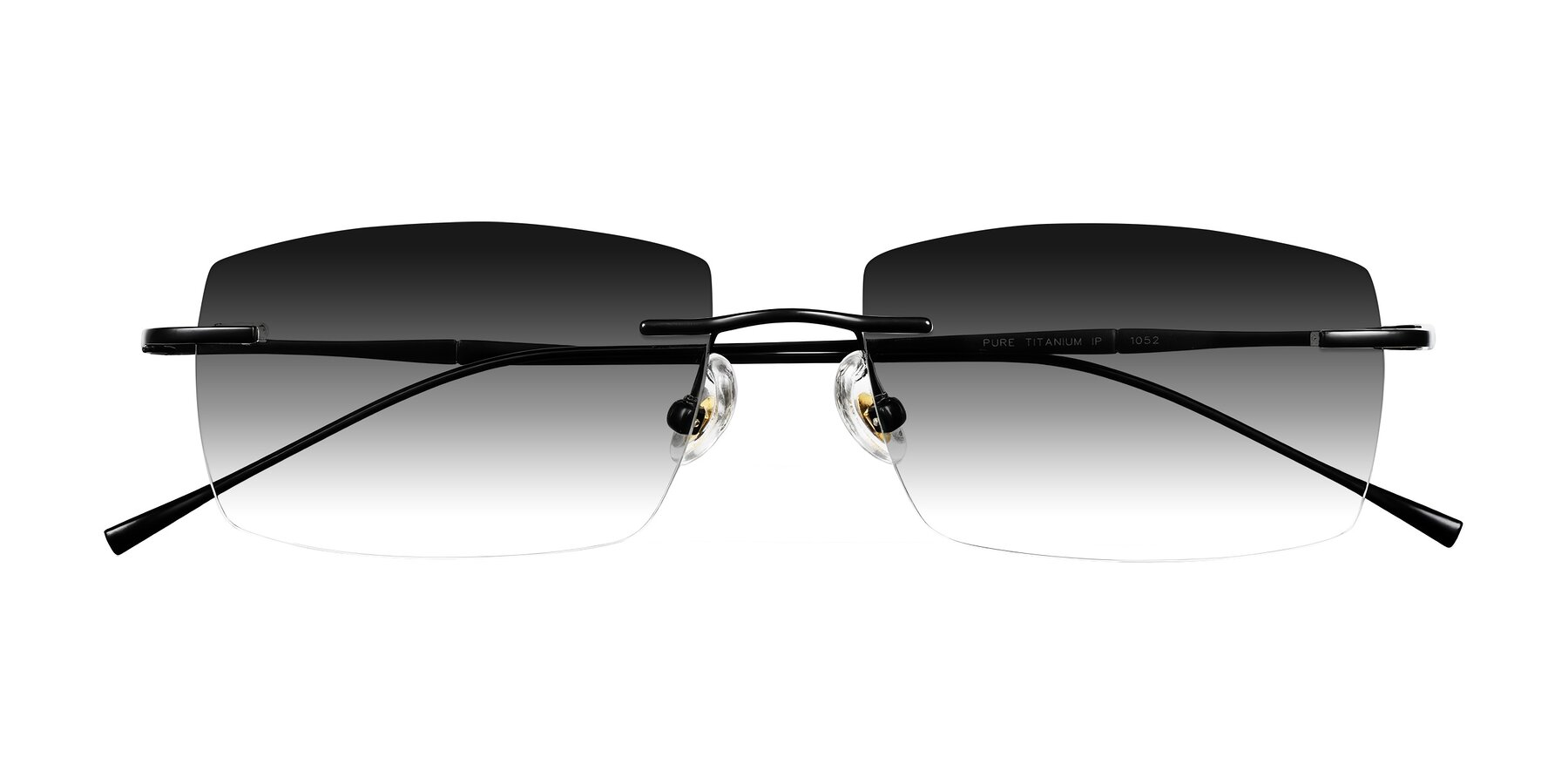 Folded Front of Cartman in Matte Black with Gray Gradient Lenses